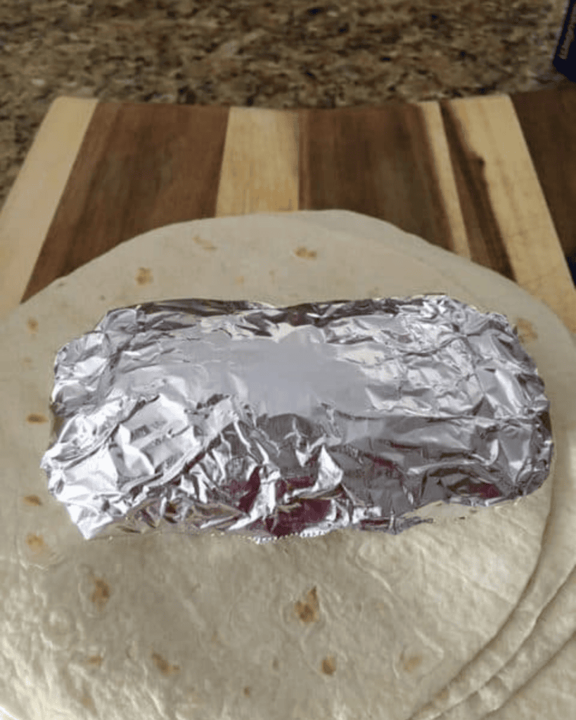 burrito wrapped in foil