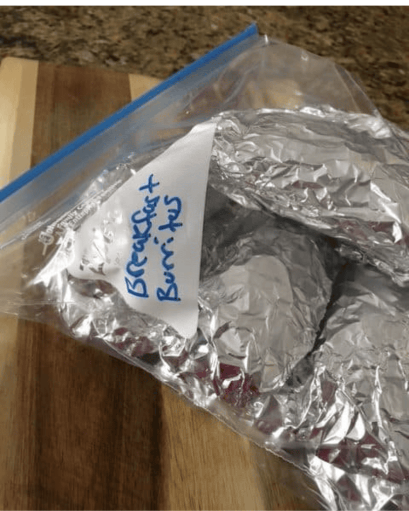 burritos in plastic bag
