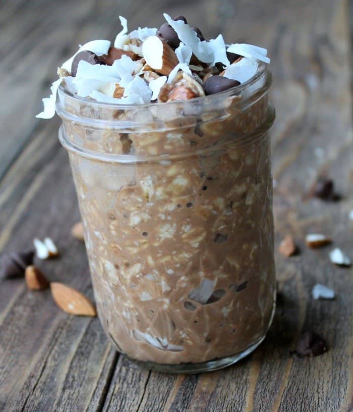 Almond Joy Overnight Oats - Organize Yourself Skinny