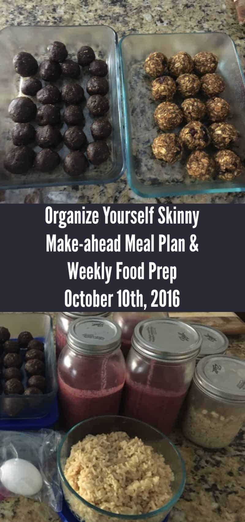 Make-ahead Meal Plan weekly Food Prep October 10th 2016