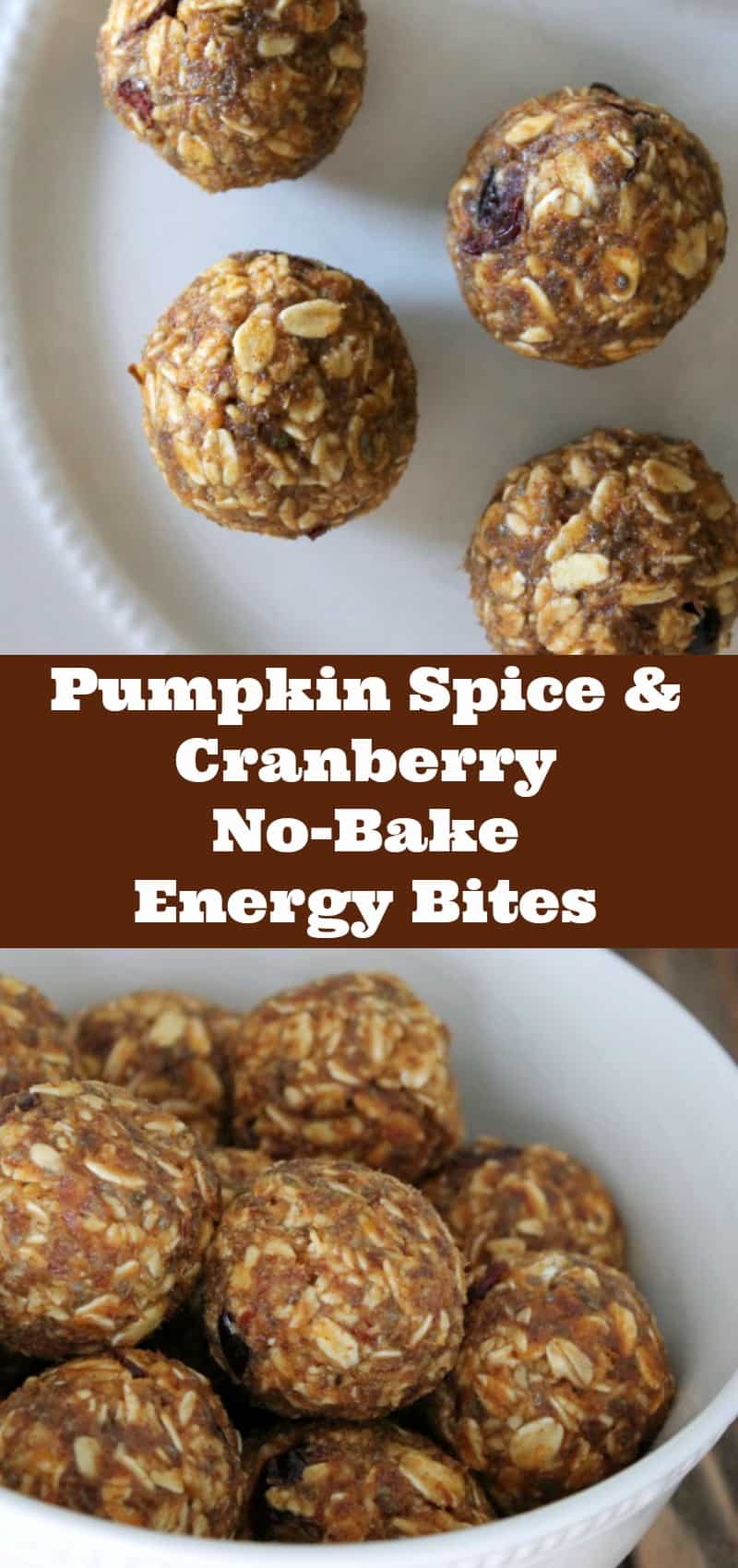 Pumpkin Spice and Cranberry No-bake energy bites