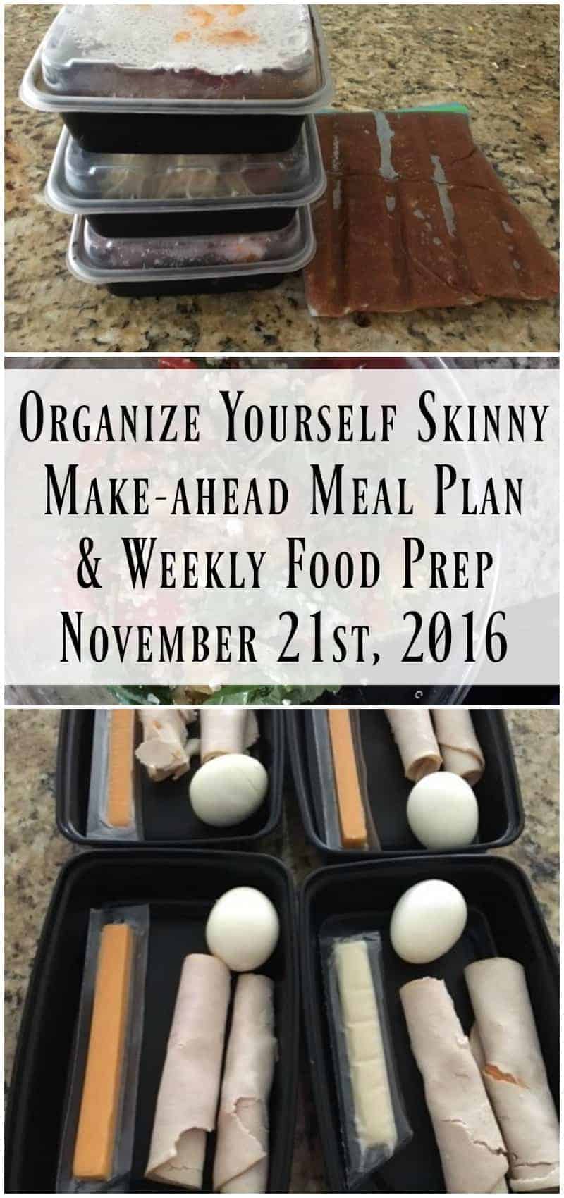 Make-ahead Meal Plan and Weekly Food Prep {November 21st, 2016}