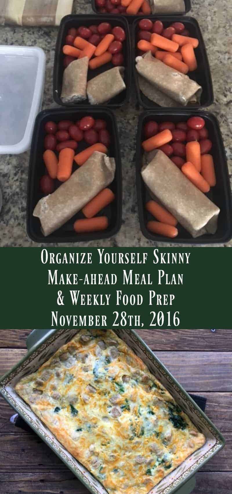 Make-ahead Meal Plan and Weekly Food Prep {November 28th, 2016}