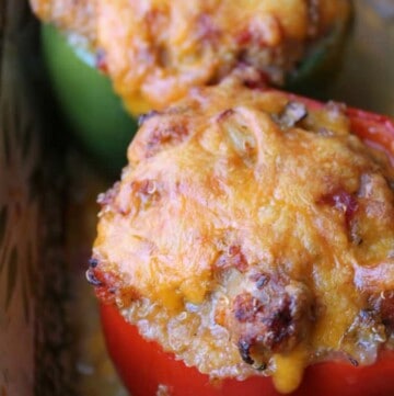 Quinoa and Chicken Sausage Stuffed Peppers. Healthy Make-ahead Dinner recipes