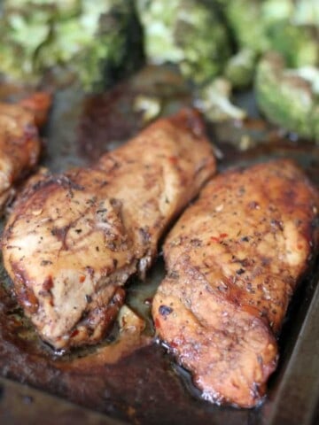 Healthy Baked Balsamic Honey Chicken with Broccoli