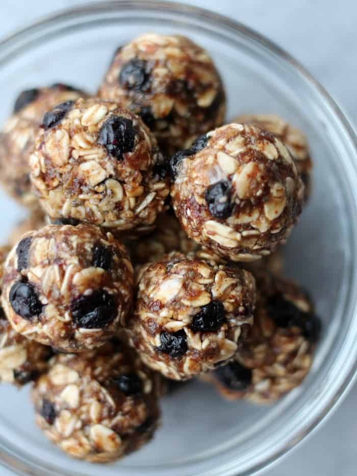 Blueberry Banana No Bake Energy Balls