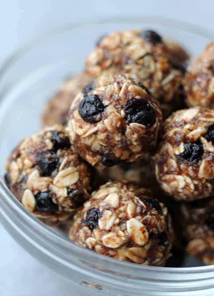 Blueberry Banana No Bake Energy Balls