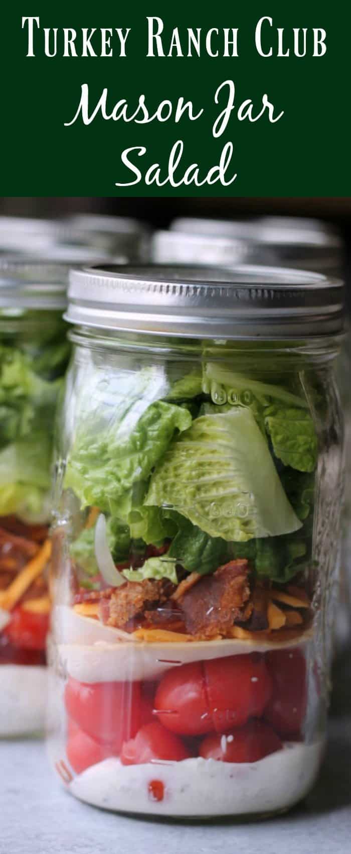 Leftover Turkey Mason Jar Salads – Great for Meal Prep!