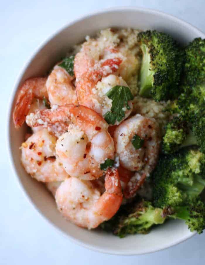 Healthy Baked Lemon Garlic Shrimp - Organize Yourself Skinny