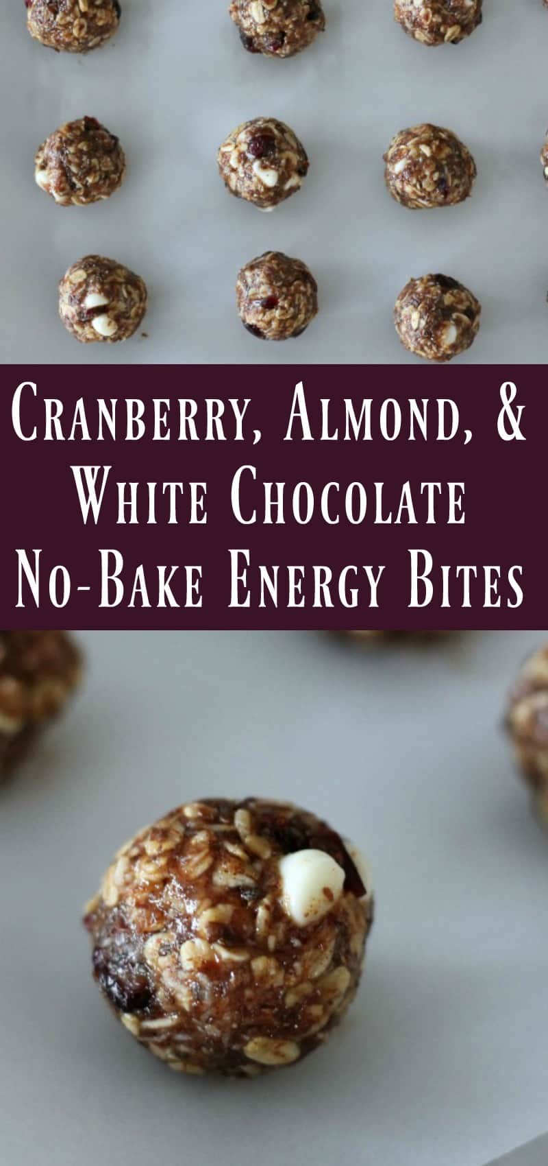 Cranberry Almond White Chocolate No Bake Energy Bite