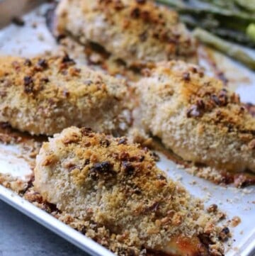 Healthy Baked Walnut Crusted Honey Mustard Chicken