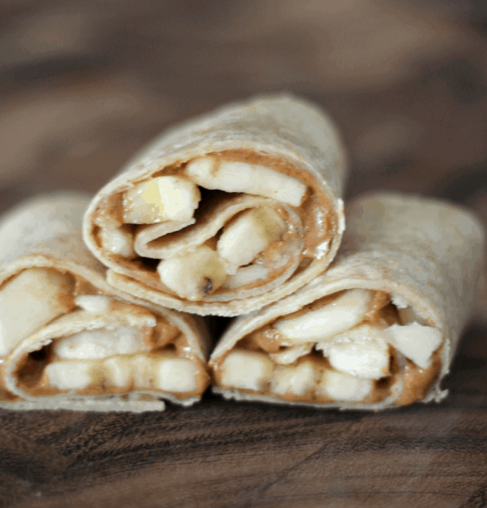 Almond Butter and Banana Snack Wraps