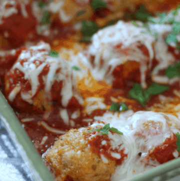 Healthy Baked Chicken Meatball Parmesan