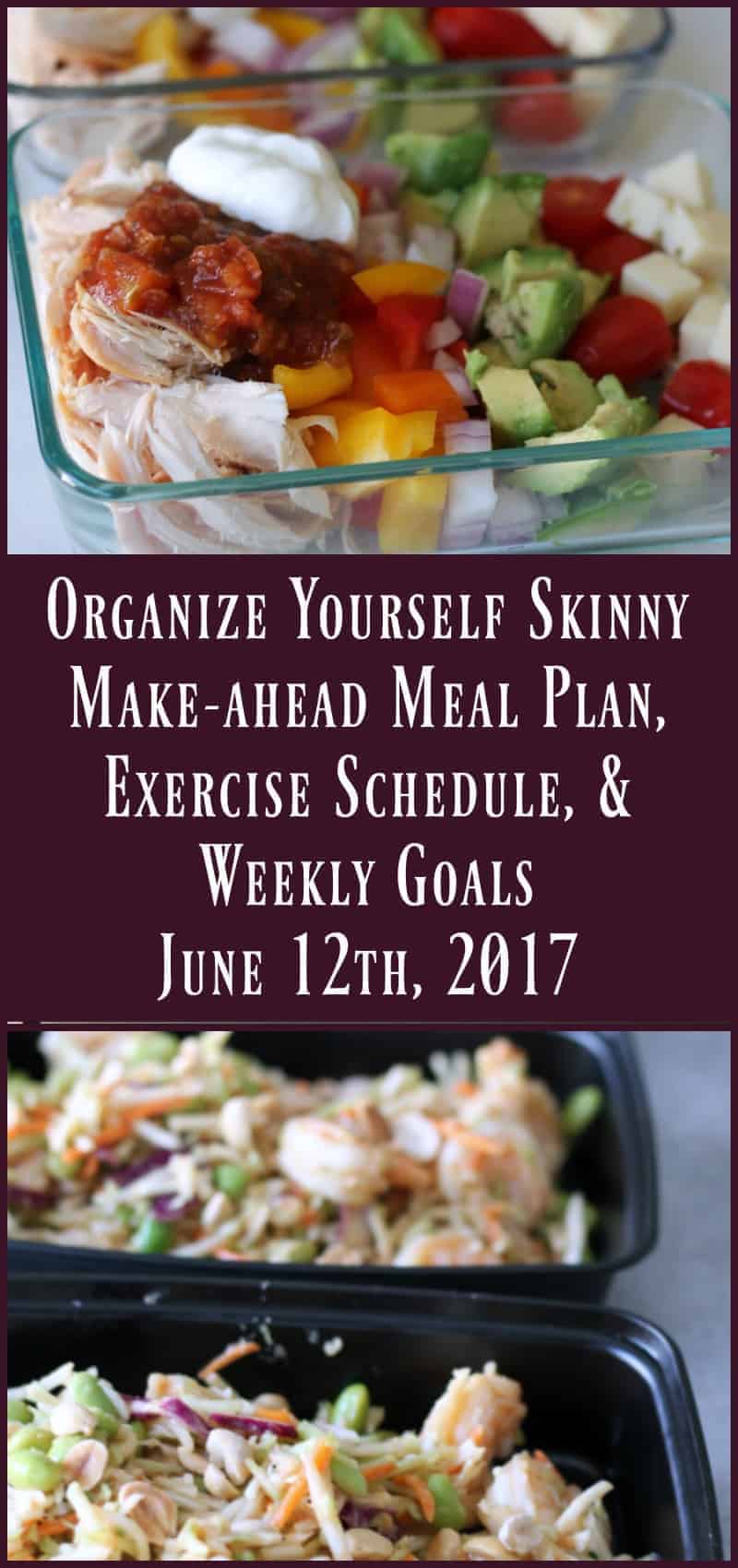 Make-ahead Meal Plan, Exercise Schedule, and Weekly Goals June 12th, 2017