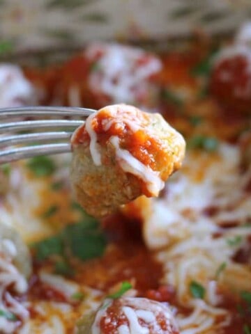 Turkey Pesto Meatballs Baked In Marinara