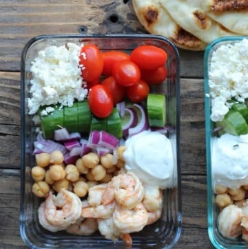 Make-ahead Greek Shrimp Meal Prep Bowls