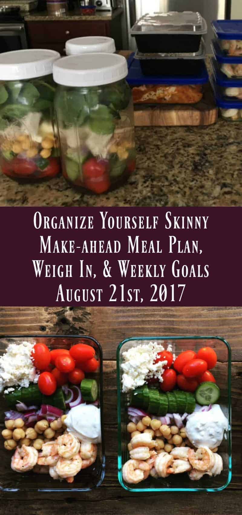 Make-ahead Meal Plan, Weigh In, and Weekly Goals