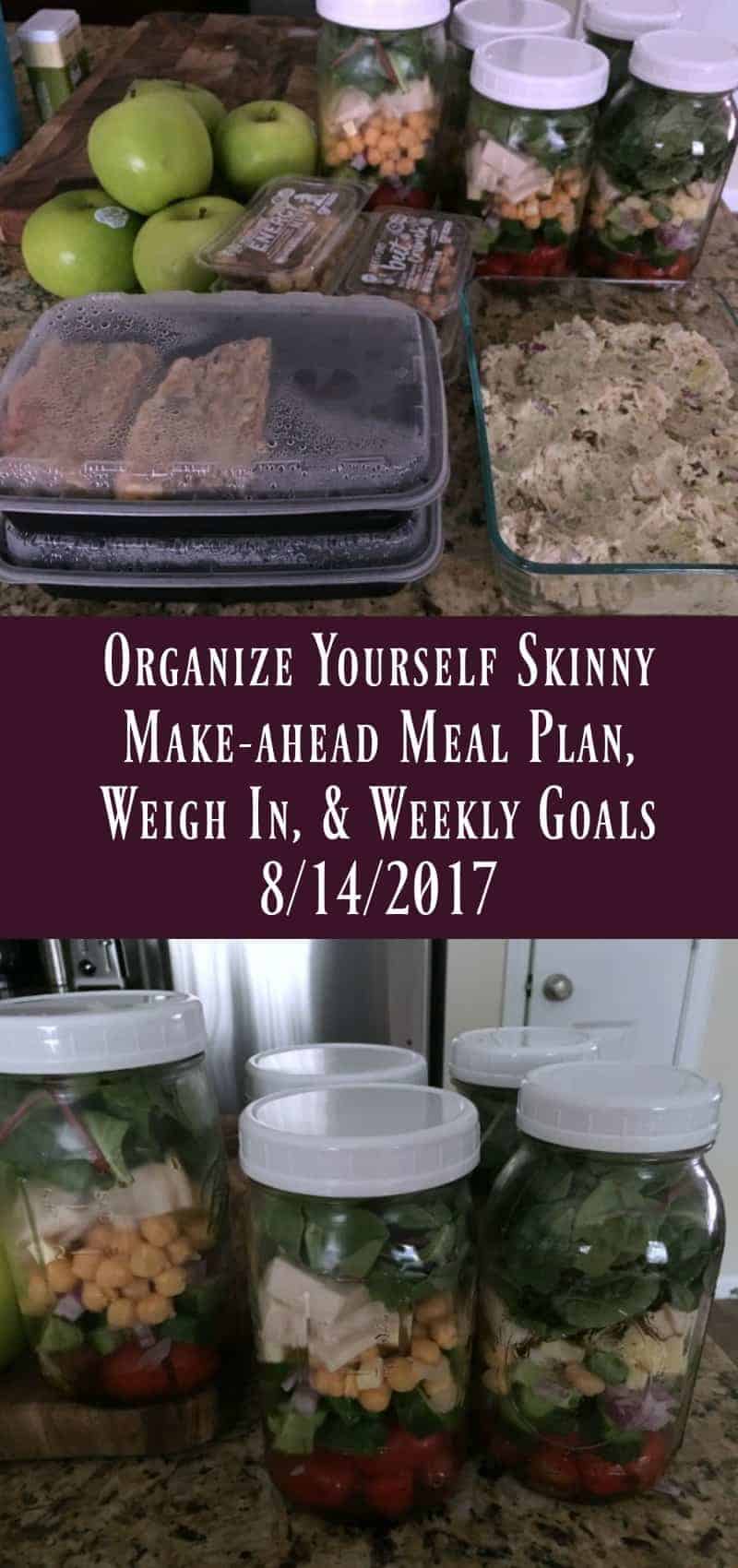 Make-ahead meal plan, weigh in, and weekly goals