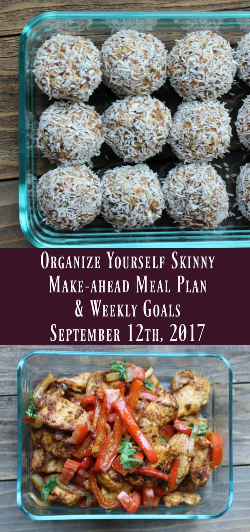 Make-ahead meal plan, weigh in, and weekly goals