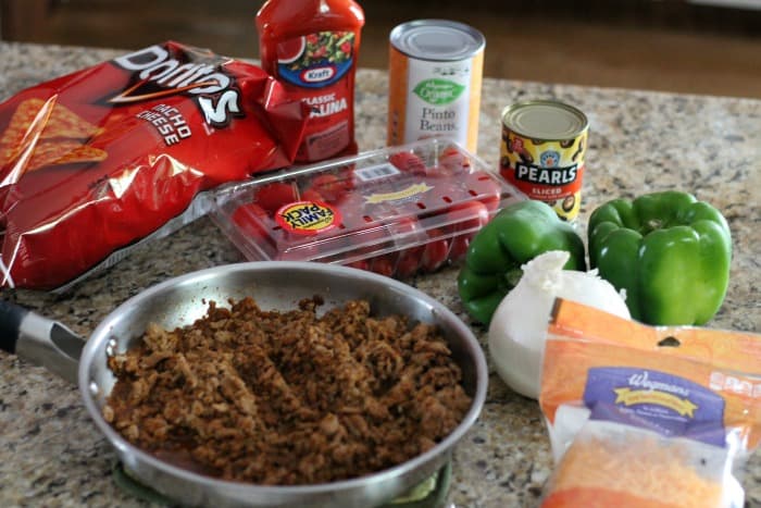 Dorito Taco Salad: Lightened-up salad in a jar recipe. Mason Jar Salad