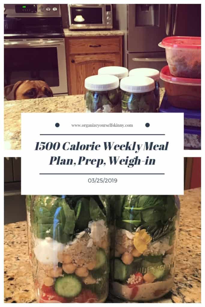 1500 calorie weekly weigh in and food prep for the week