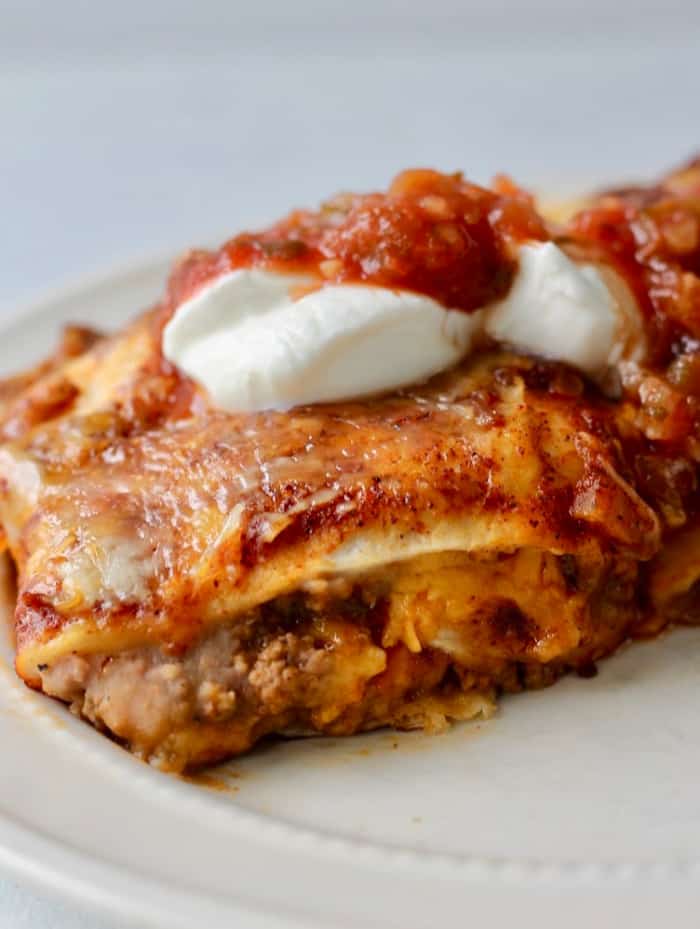 beef and beans enchiladas