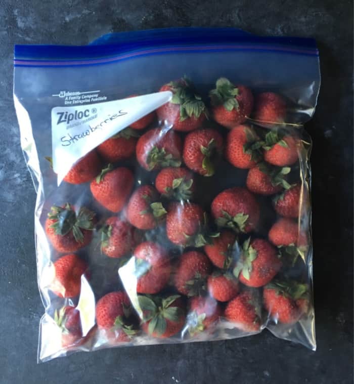 Freeze strawberries