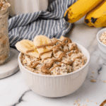 bowl of banana overnight oats