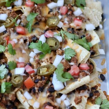 sheet pan turkey nachos