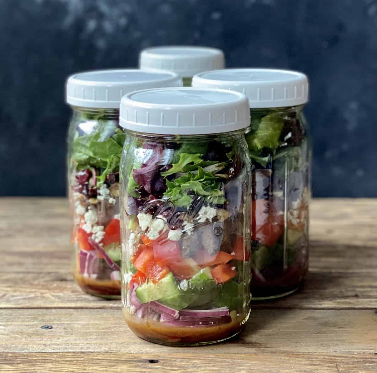 steak salad in a jar