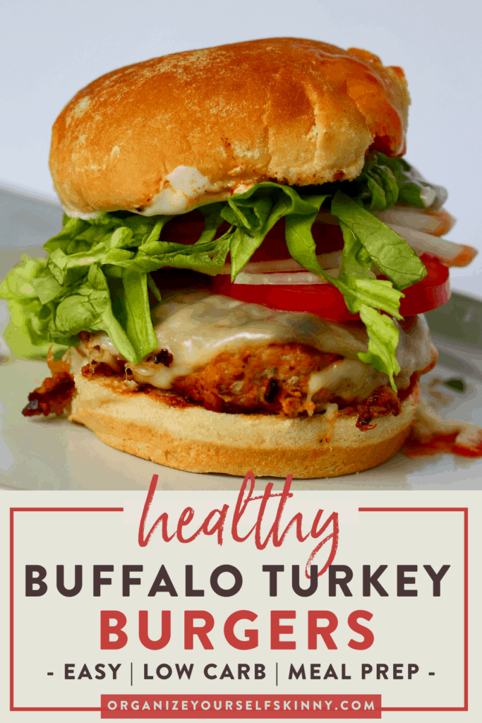 Buffalo Turkey Burger filled with toppings