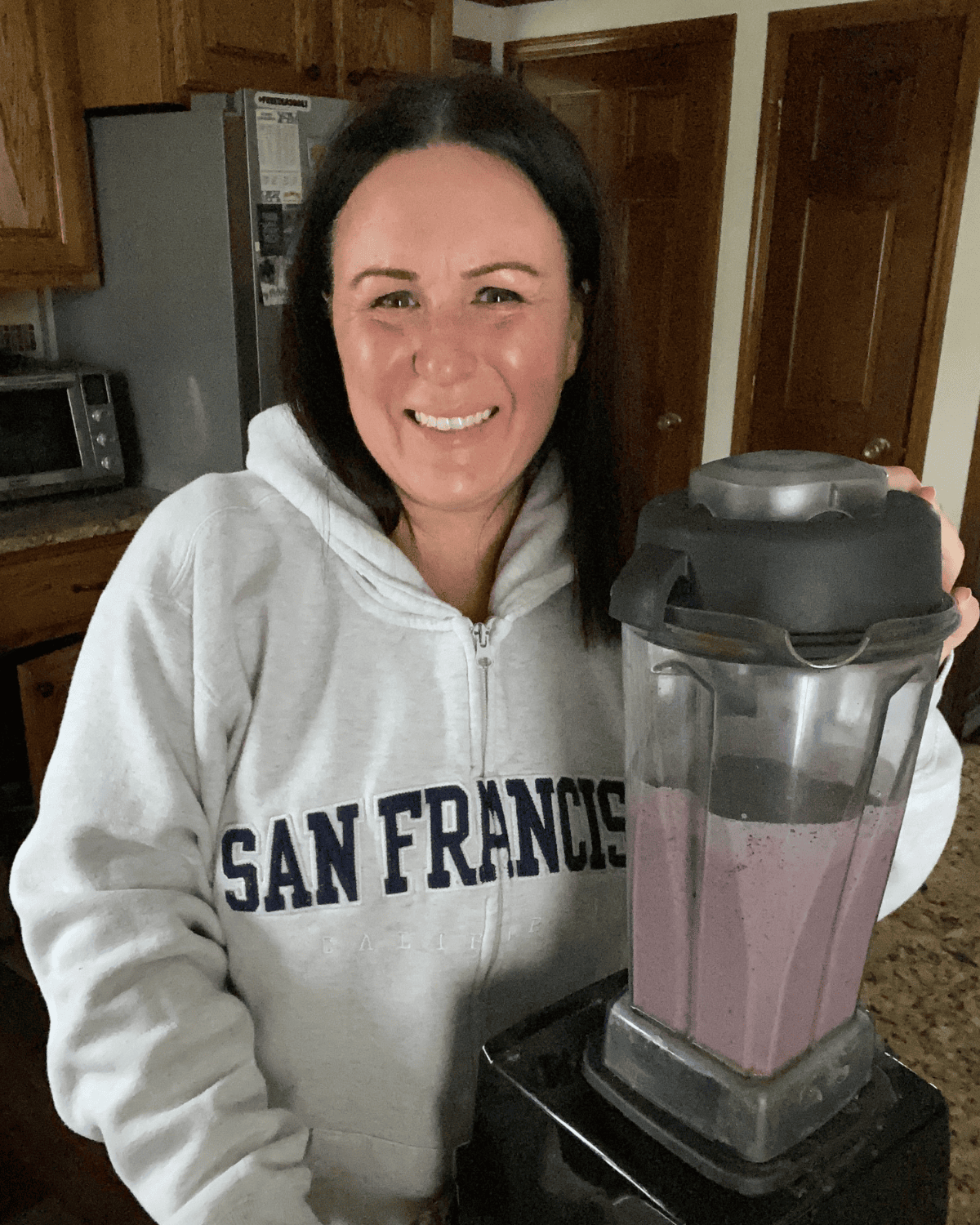 Tammy with her vitamix blender.