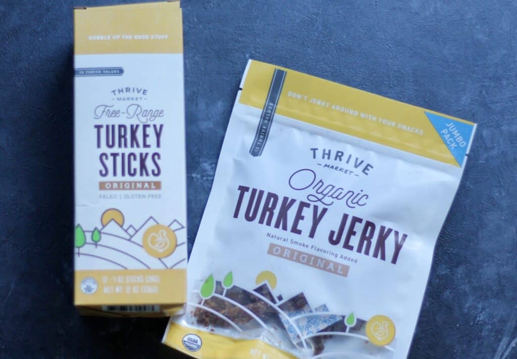 Thrive turkey sticks and turkey jerky