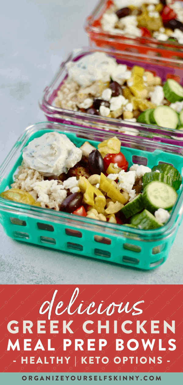 Greek Chicken Salad Meal Prep Bowls