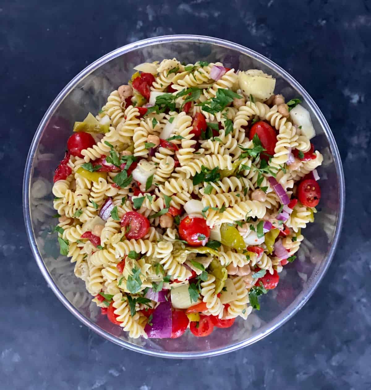 Italian pasta salad with veggies