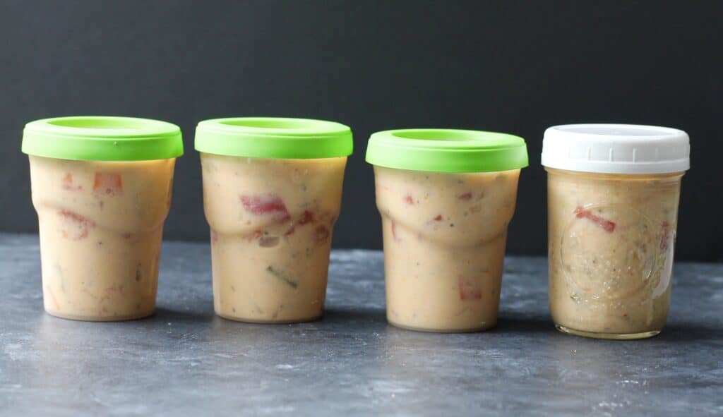 freeze soup in plastic containers
