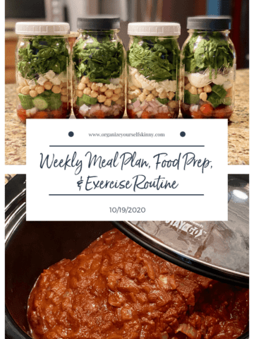 organize yourself skinny weekly meal plan