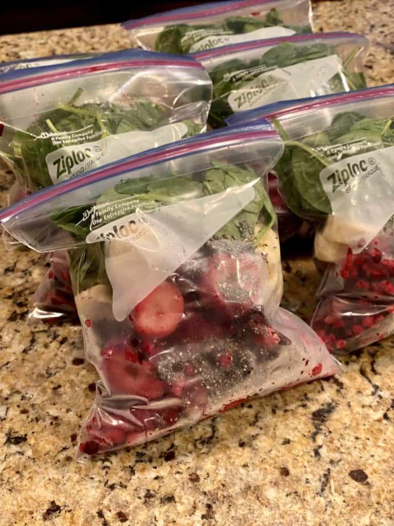frozen smoothie packs for the week
