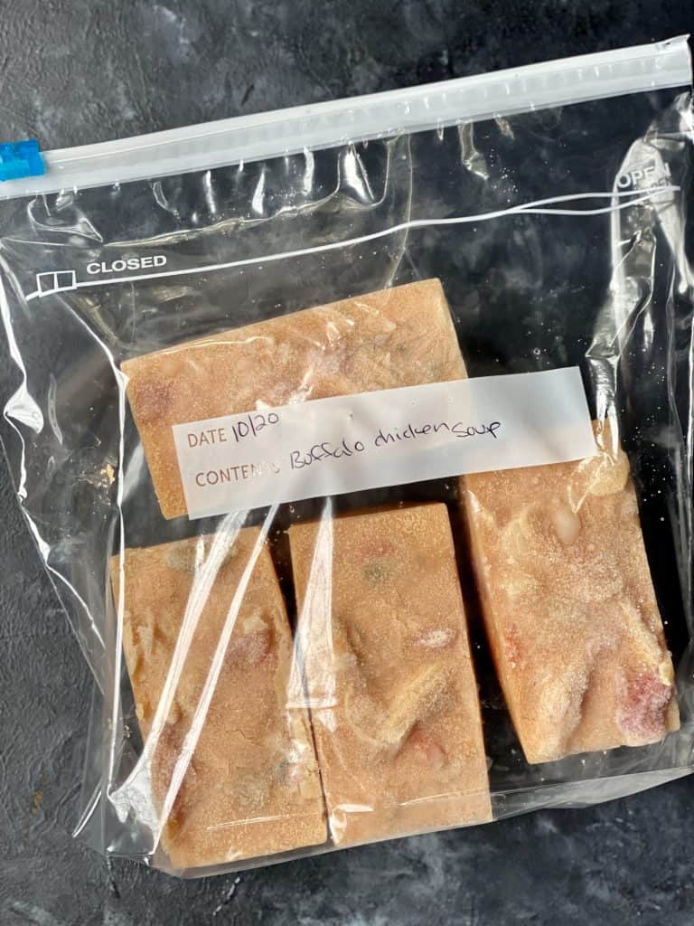 soup cubes in plastic bag