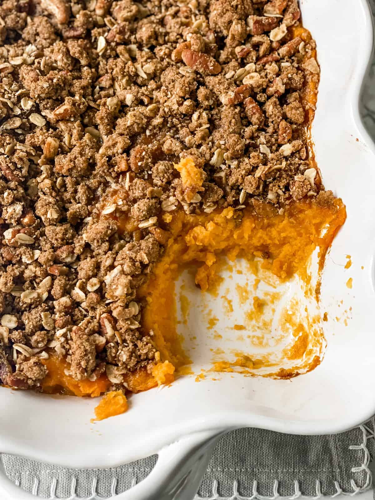 cooked healthy sweet potato casserole