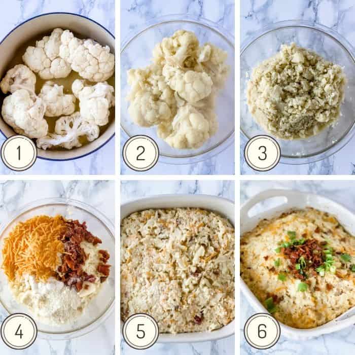 steps to make loaded cauliflower mash