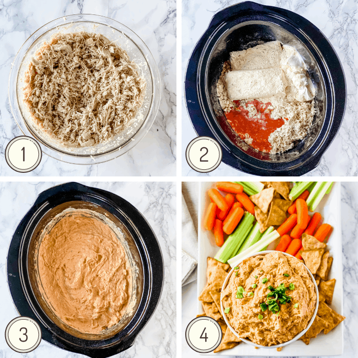 steps to make healthy buffalo chicken dip