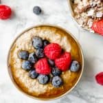 steel cut oats with maple syrup and berries