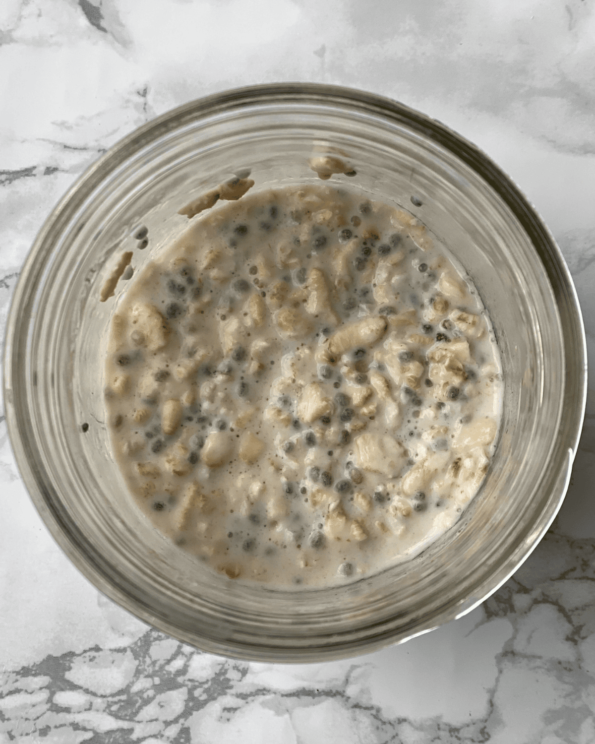 overhead of overnight oats.