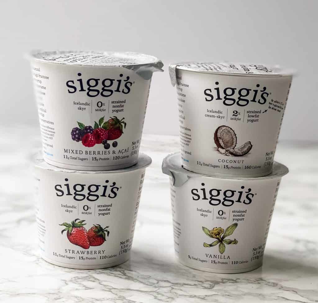 4 containers of siggis yogurt