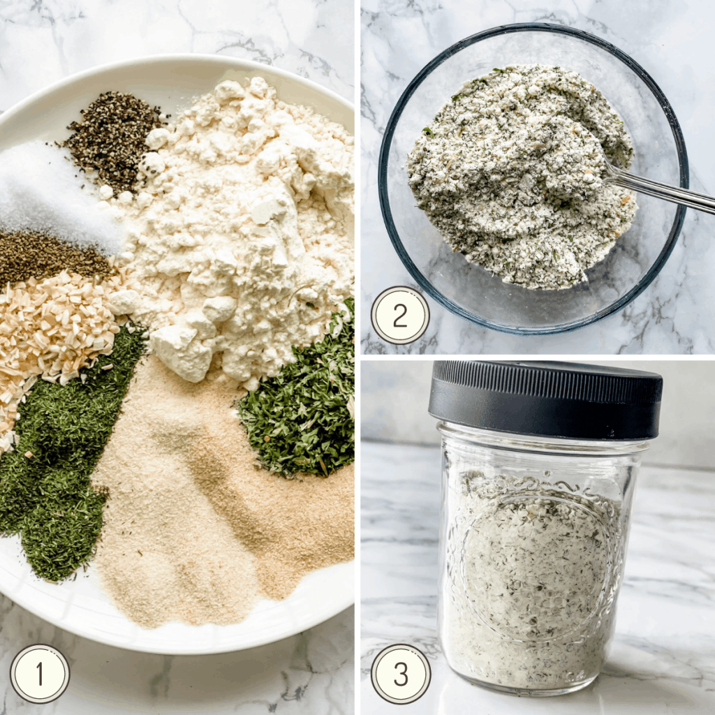 step by step photos on how to make homemade ranch dressing or dip mix