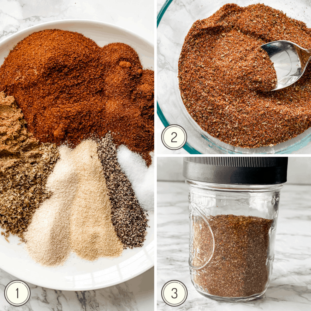 step by step instruction on how to make homemade taco seasoning