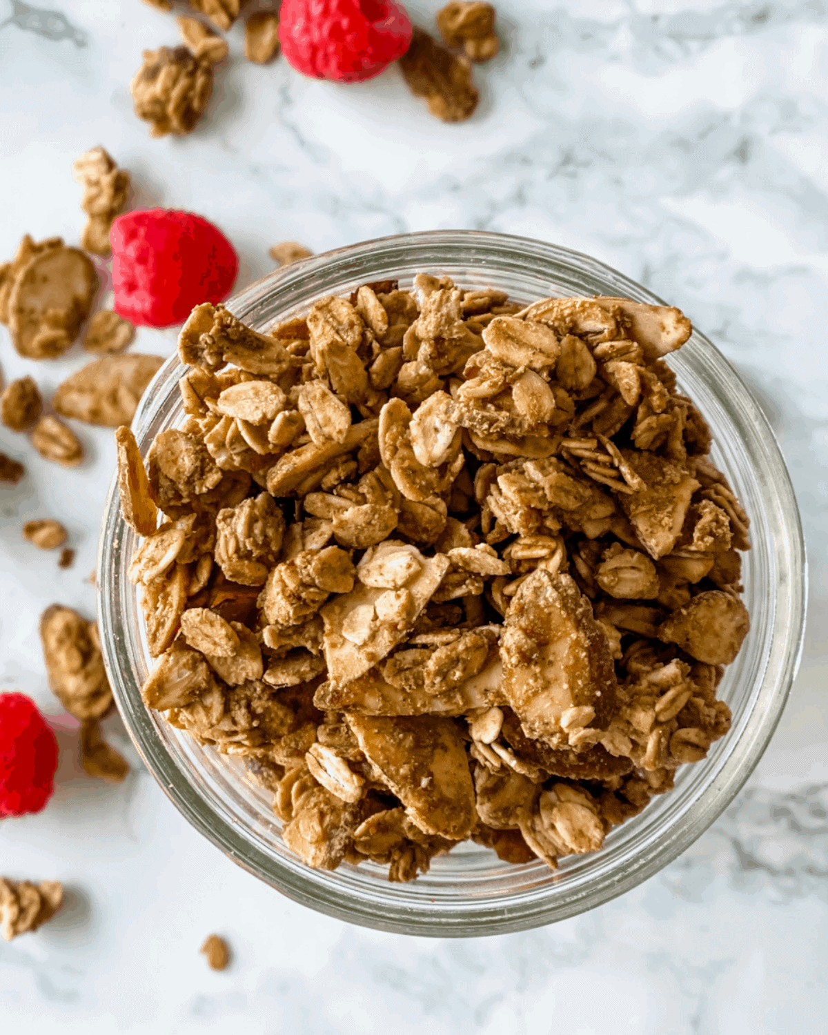 almond butter granola from the top