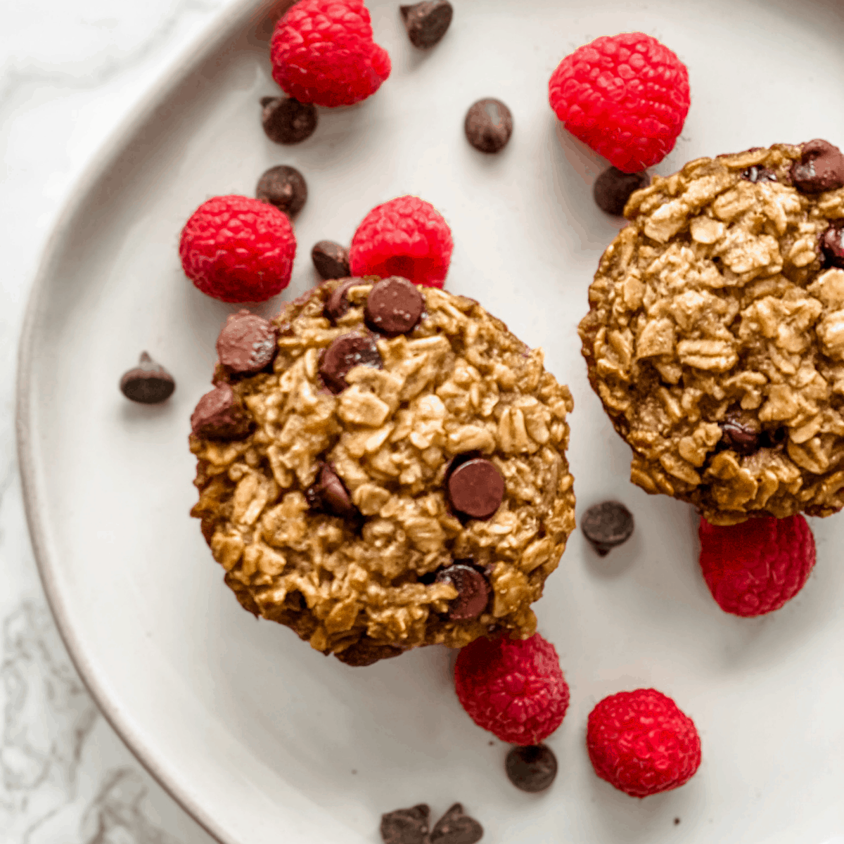 overhead picture of baked banana oatmeal cups