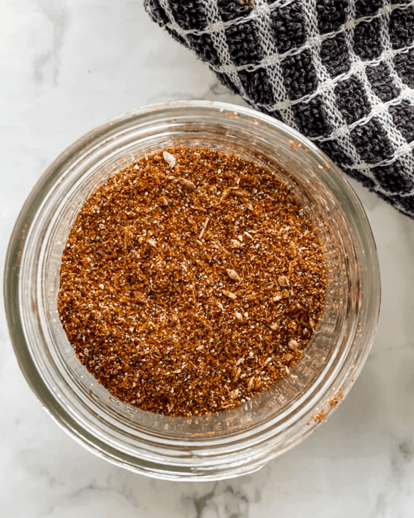 easy homemade taco seasoning in a glass jar